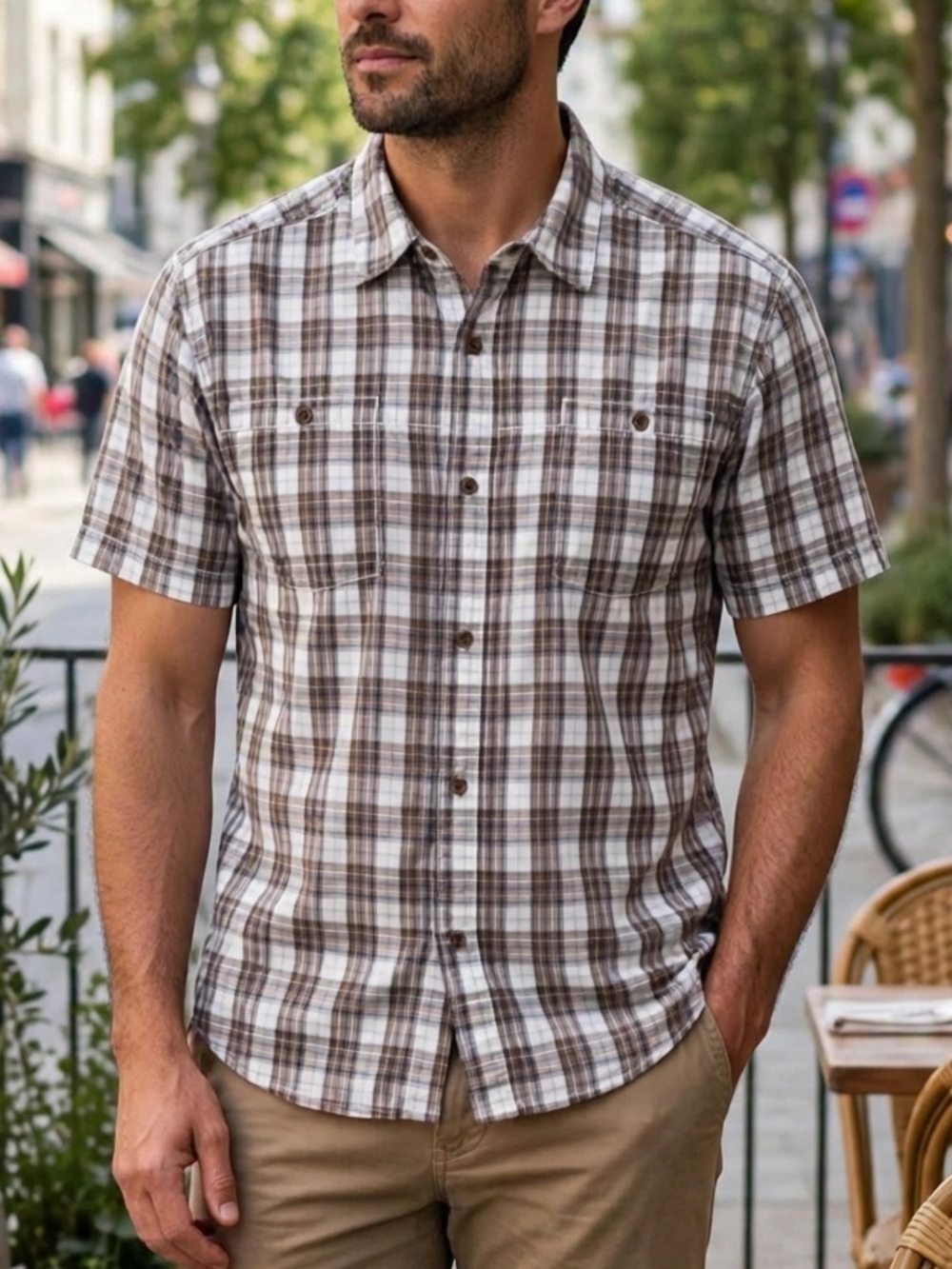 The North Face Tekware Men’s Plaid Short Sleeve Shirt - Size Large